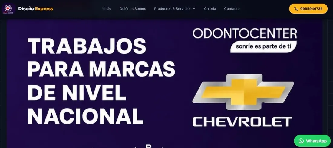 Trabajos de Diseño Express para Odontocenter y Chevrolet