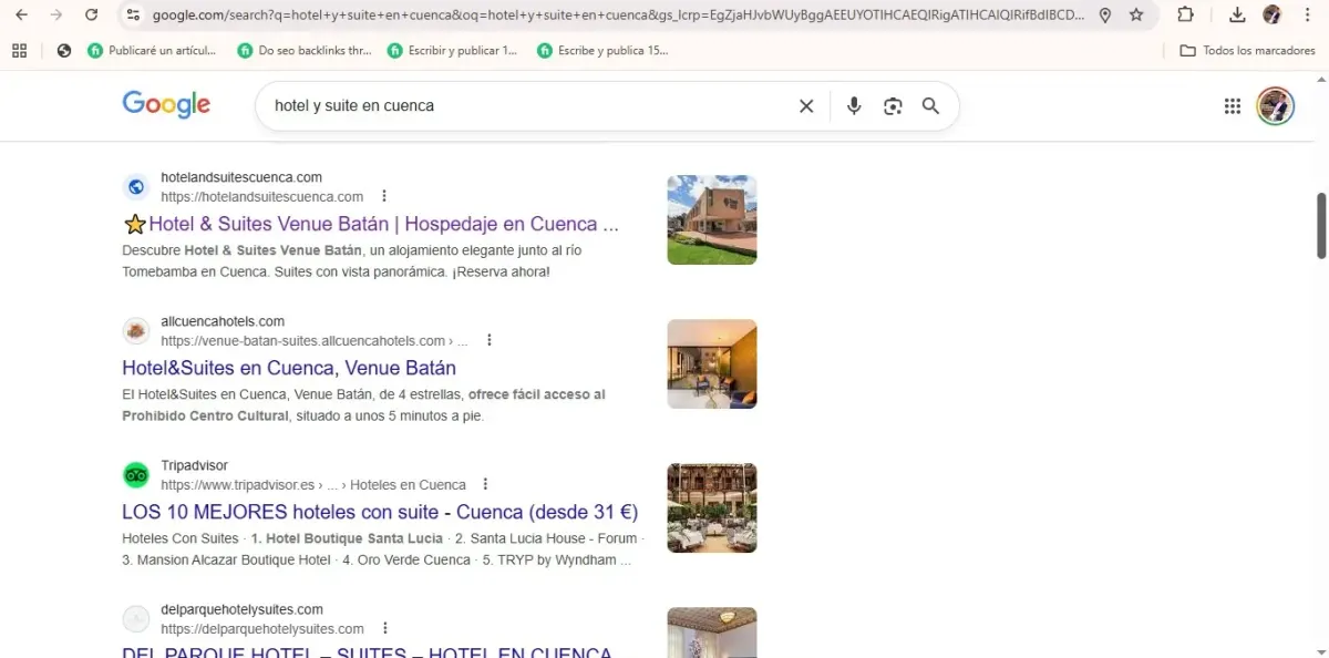 Hotel Venue Batán primero en Google para hotel y suite en Cuenca