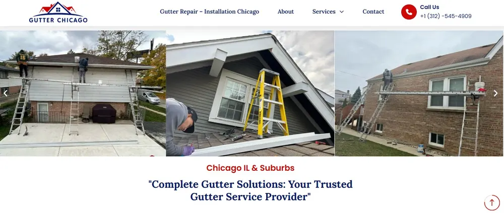 Sitio web de Gutter Chicago, cliente de Agencia Barter